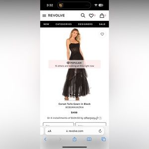 Corset Tulle BCBG Gown in Black - only worn once